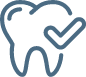 Animated tooth with check mark