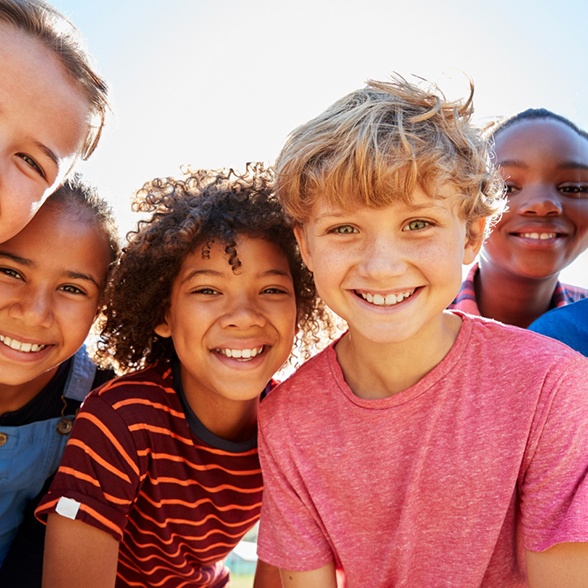 Group of happy, smiling children