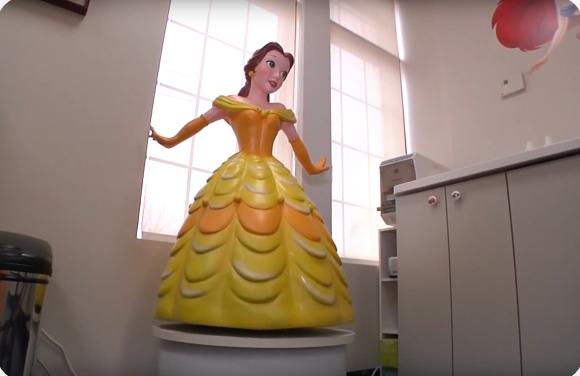 Statue of Belle from Beauty and the Beast in Chesterfield pediatric dental office